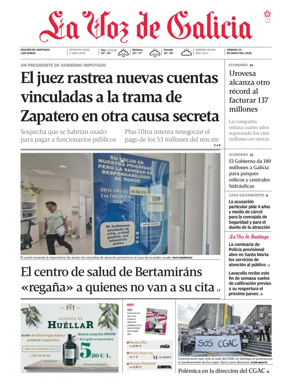 Cover of La Voz de Galicia (Santiago)