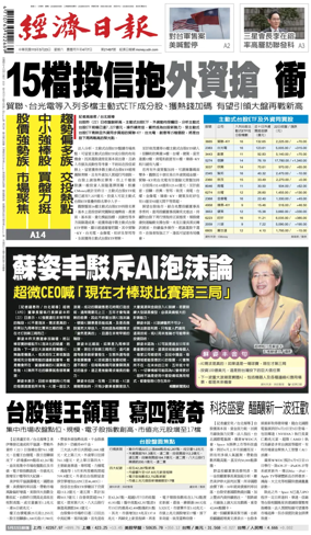 Cover of Economic Daily News (Taiwan)