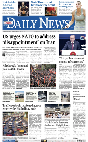 Cover of Hurriyet Daily News & Economic Review