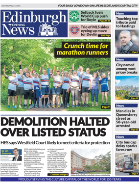 Cover of Edinburgh Evening News