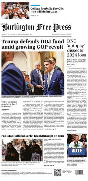 Cover of Burlington Free Press