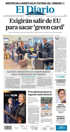 Cover of El Diario de El Paso