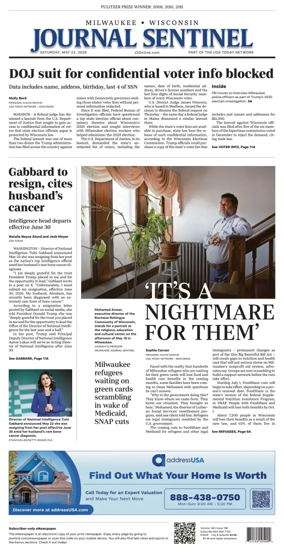 Cover of Milwaukee Journal Sentinel