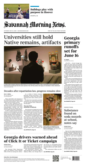Cover of Savannah Morning News