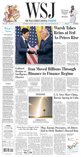 Cover of The Wall Street Journal