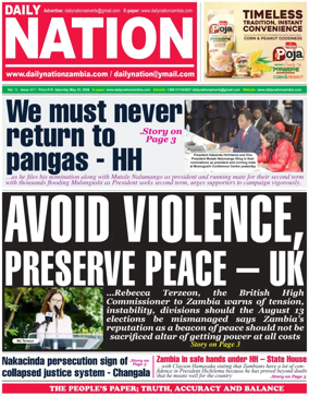 Cover of Daily Nation Newspaper