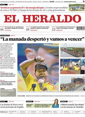 Cover of El Heraldo (Colombia)