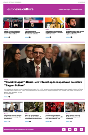 Cover of Euronews Culture and Sport (Portuguese)