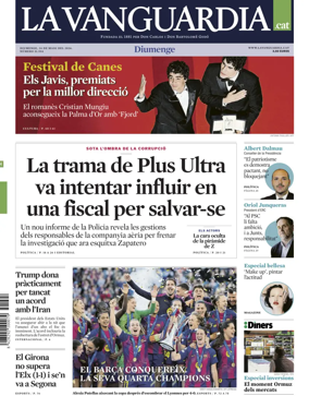 Cover of La Vanguardia (Catalonia - 1st edition)