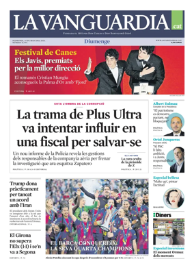 Cover of La Vanguardia (Catala)