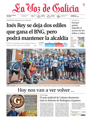 Cover of La Voz de Galicia (A Coruna)