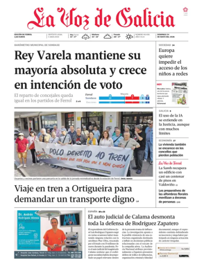Cover of La Voz de Galicia (Ferrol)