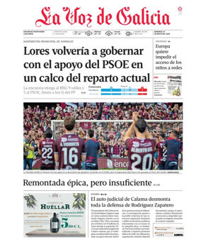 Cover of La Voz de Galicia (Pontevedra)