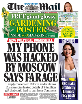 Cover of The Scottish Mail on Sunday