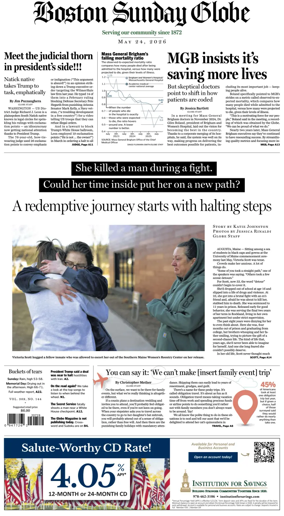 Cover of Boston Sunday Globe