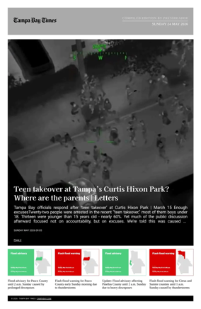 Cover of Tampa Bay Times TFP
