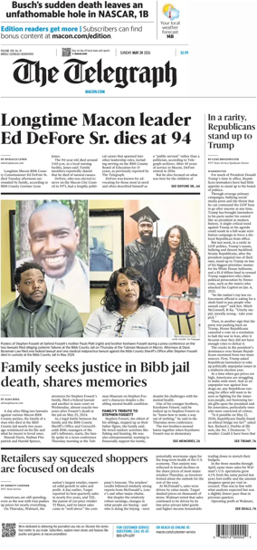 Cover of The Telegraph (Macon) (Sunday)