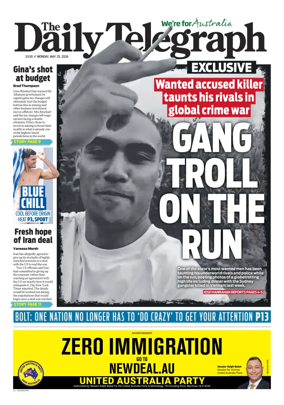 Cover of The Daily Telegraph (Sydney)
