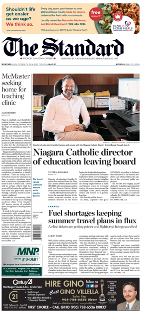 Cover of The Standard (St. Catharines)