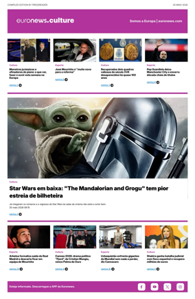 Cover of Euronews Culture and Sport (Portuguese)
