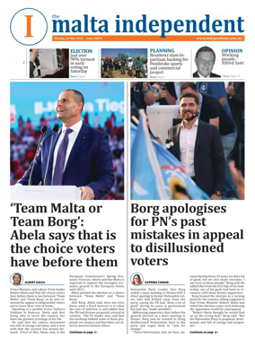 Cover of Malta Independent