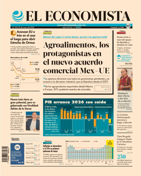 Cover of El Economista (Mexico)