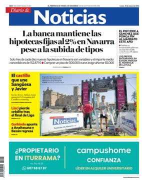 Cover of Diario de Noticias (Spain)