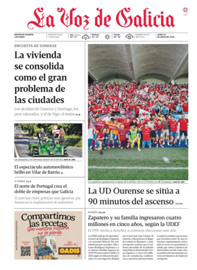Cover of La Voz de Galicia (Ourense)