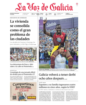 Cover of La Voz de Galicia (Pontevedra)