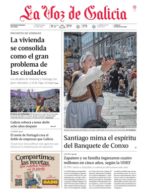 Cover of La Voz de Galicia (Santiago)