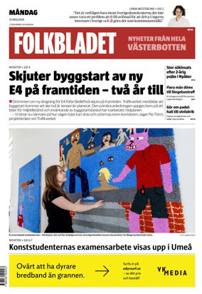 Cover of Folkbladet Vasterbotten