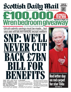 Cover of Scottish Daily Mail