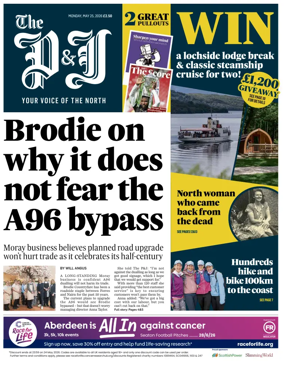 Cover of The Press and Journal (Inverness Highlands and Islands)