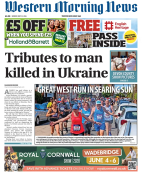 Cover of Western Morning News