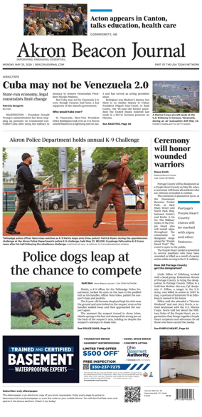 Cover of Akron Beacon Journal