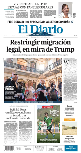 Cover of El Diario de El Paso