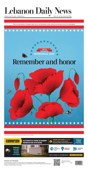 Cover of Lebanon Daily News