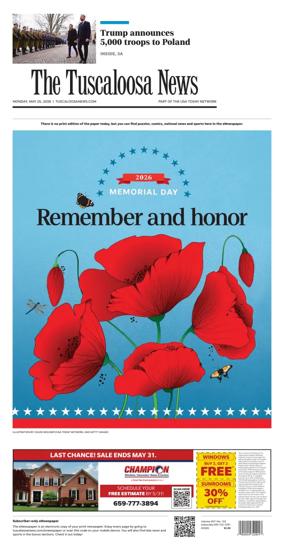 Cover of The Tuscaloosa News