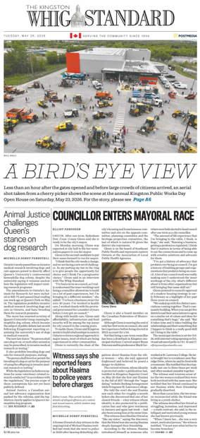 Cover of Kingston Whig-Standard