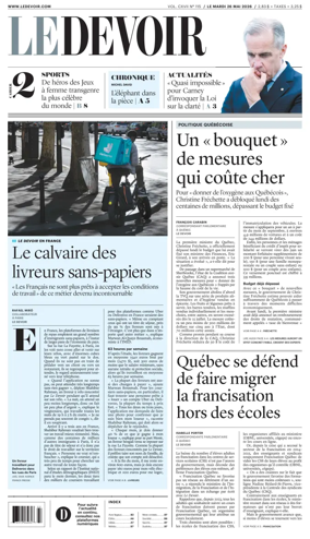 Cover of Le Devoir