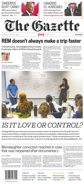 Cover of Montreal Gazette
