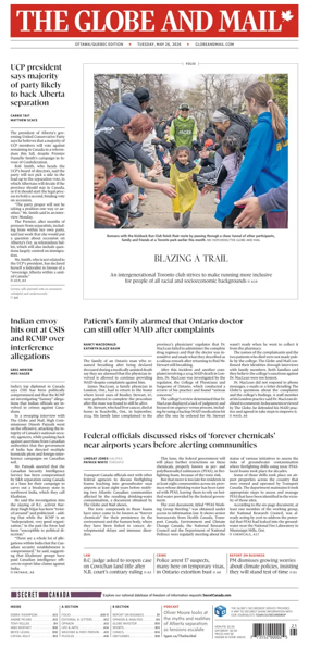 Cover of The Globe and Mail (Ottawa/Quebec Edition)