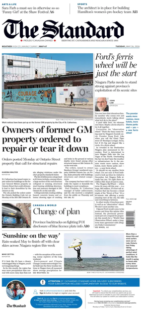 Cover of The Standard (St. Catharines)