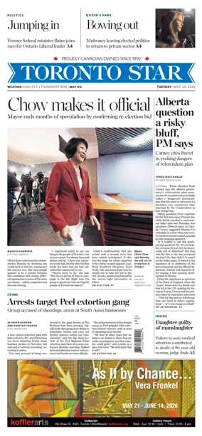 Cover of Toronto Star