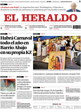 Cover of El Heraldo (Colombia)