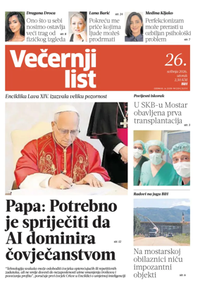 Cover of Vecernji list BiH
