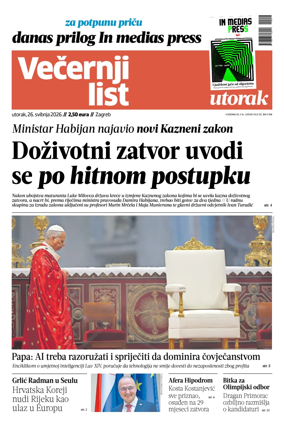 Cover of Vecernji list - Zagreb