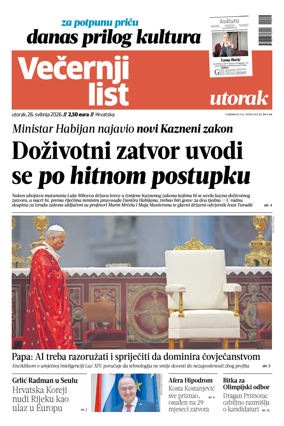 Cover of Vecernji list - Hrvatska