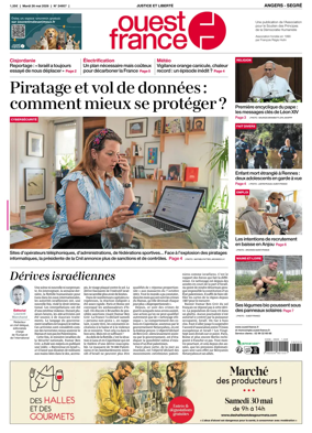 Cover of Ouest France (Angers / Segre)