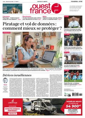 Cover of Ouest-France (Fougeres Vitre)